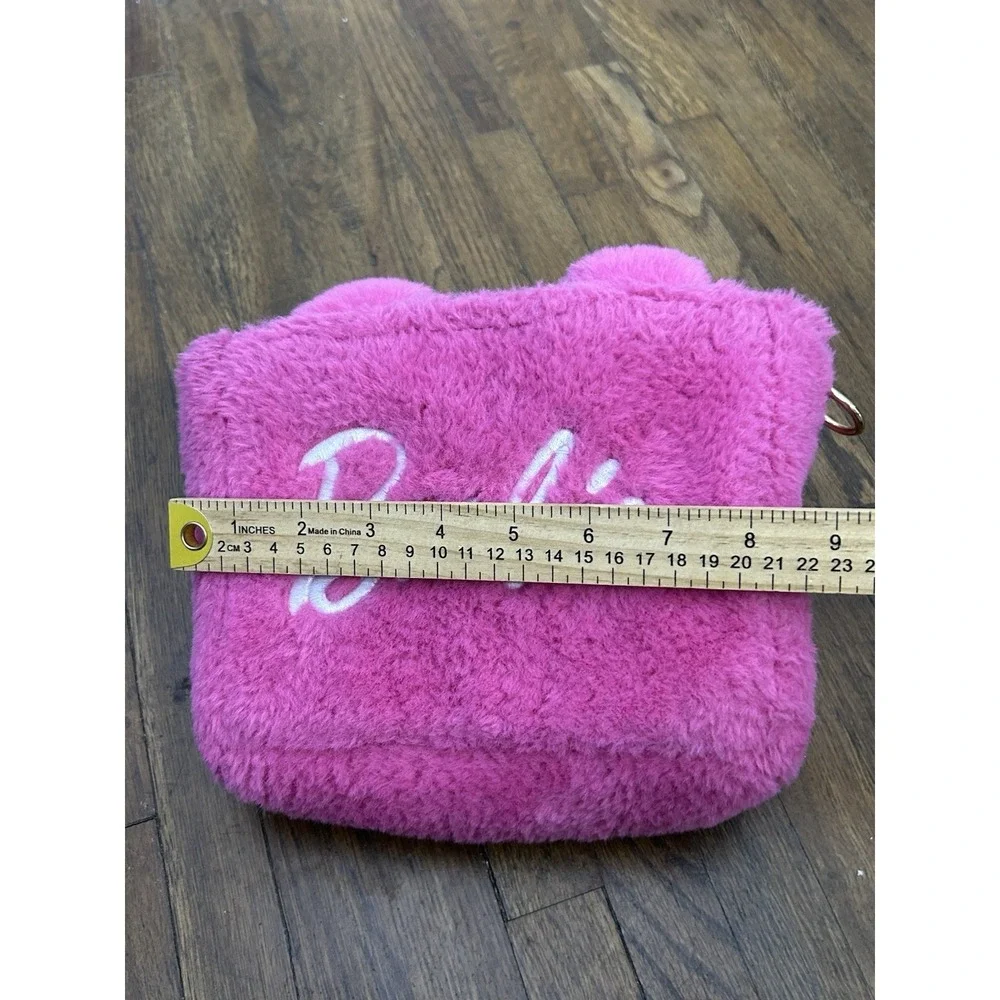 Skinnydip London x Barbie Pink Faux Fur Mini Tote Crossbody Bag Fluffy Purse